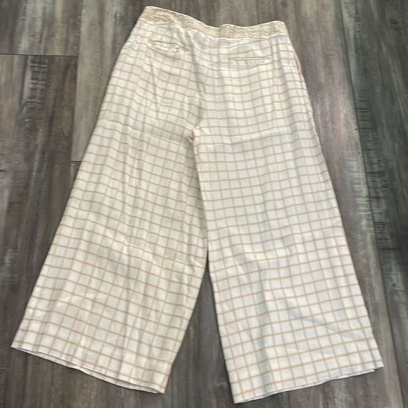 ELEVENSES- Linen Windowpane Wide leg Pant Size 8 - Picture 8 of 9